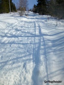 Going up Bald Mountain in Dedham Maine