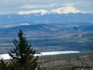 Snow-Capped Mount Katahdin Seen from Shaw Mountain
