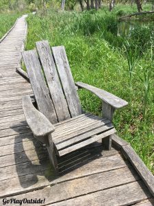 An Adirondack Chair on a Boardwalk on the Appalachian Trail New York State