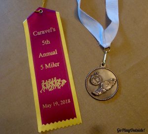 Carvel 5 Miler Race Ribbon and Medal